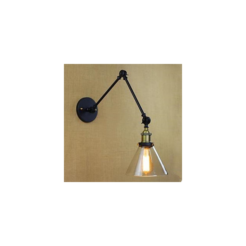 Dumb Black Restoring Ancient Ways Rural Restaurant Coffee Shop Decoration Glass Wall Lamp