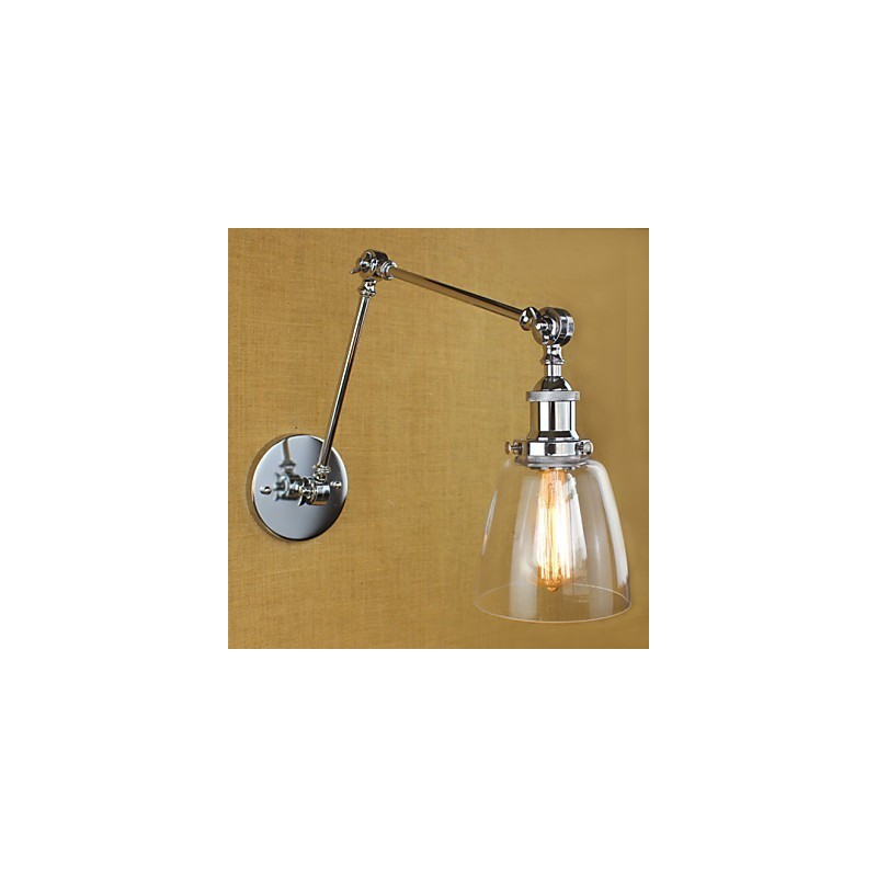Chrome Glass Double Arm Adjustable Silver Bar KTV Bedside Aisle Restaurant Hotel Room wall