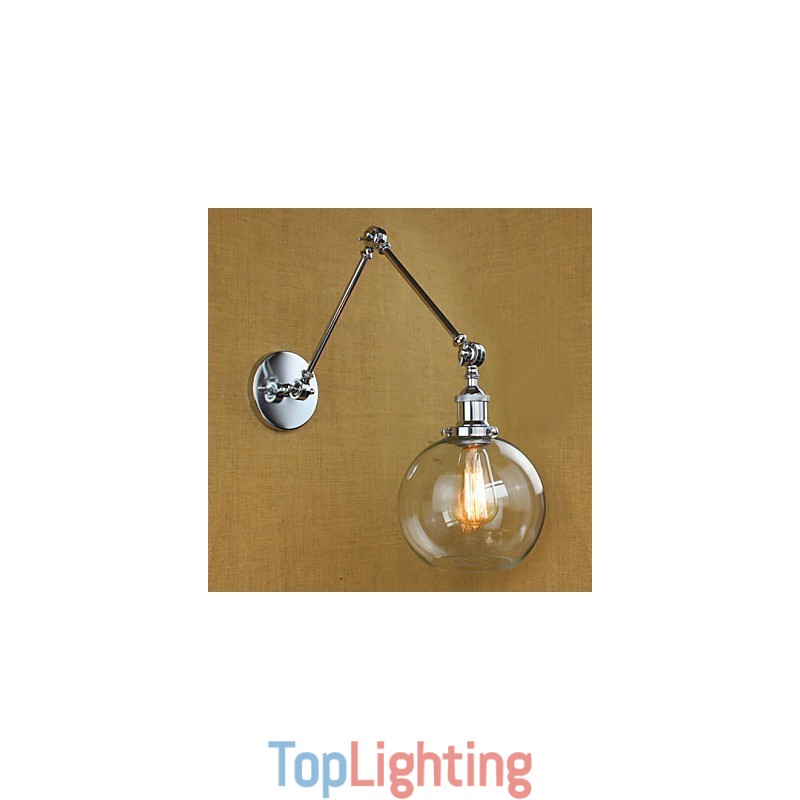 Chrome Glass Double Arm Adjustable Silver Bar KTV Bedside Aisle Restaurant Hotel Room wall