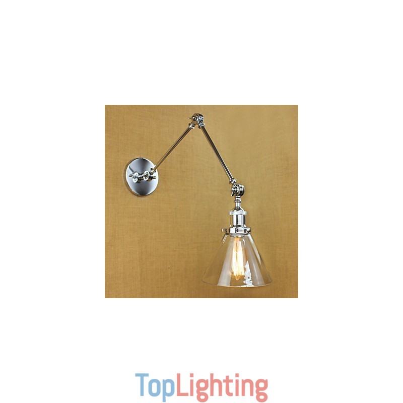 Chrome Glass Double Arm Adjustable Silver Bar KTV Bedside Aisle Restaurant Hotel Room wall