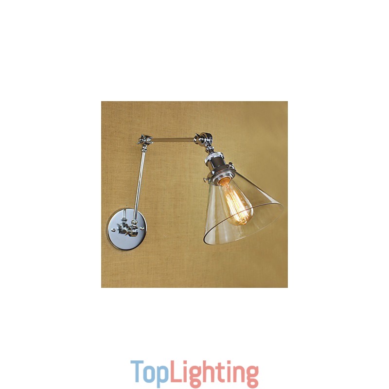 Chrome Glass Double Arm Adjustable Silver Bar KTV Bedside Aisle Restaurant Hotel Room wall