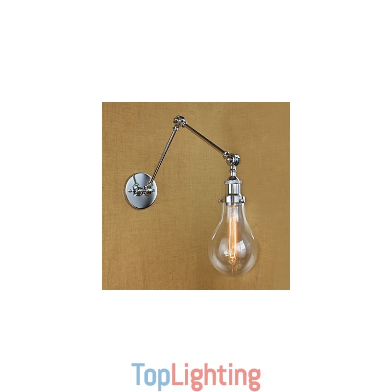 Chrome Glass Telescopic Retro Wall Lamp
