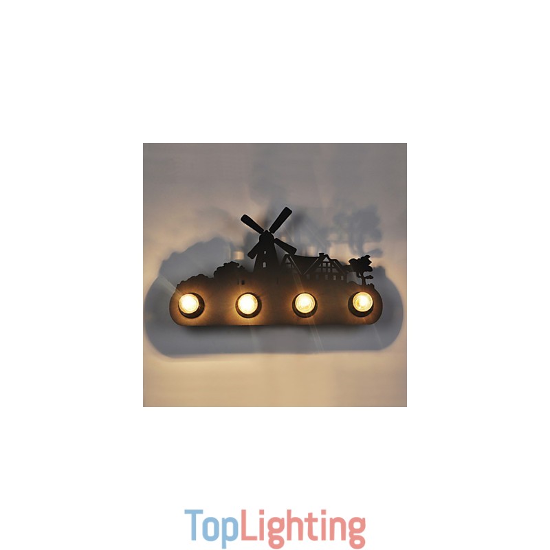 4 Lights American Village Pastoral LOFT Style Bedroom Aisle Iron Retro Wall Lamps