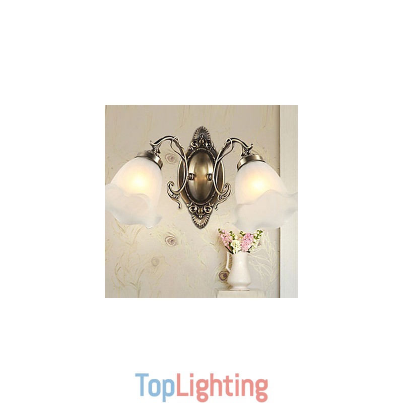 Retro Glass Simple European Modern Elegance Wrought Iron Wall Lamp Light