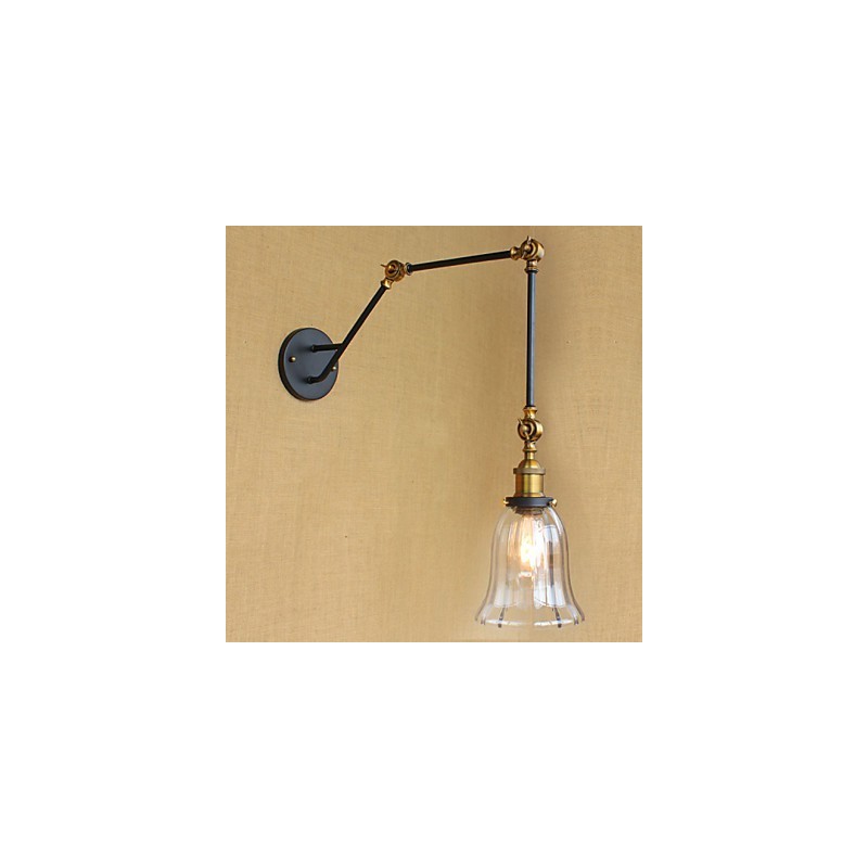 American Country Simple Retro Glass Lampshade Three Adjusting The Length Of The Long Arm Tube Wall