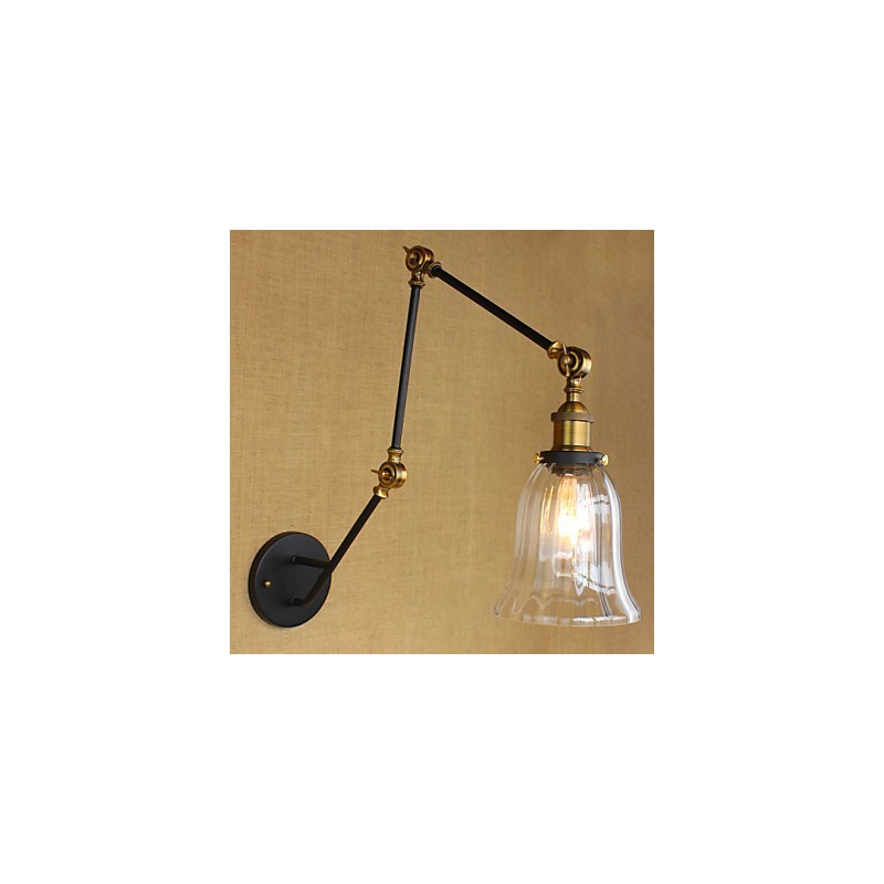 American Country Simple Retro Glass Lampshade Three Adjusting The Length Of The Long Arm Tube Wall