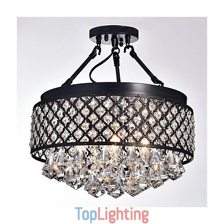 Traditional Classic Crystal Painting Metal Flush Mount Traditional Classic Crystal Painting Metal Flush Mount