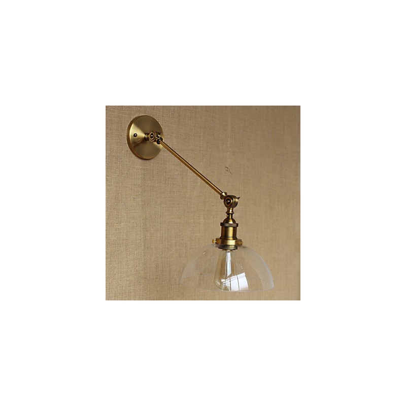 The Iron Glass Bronze Brass Arm Style Retro Creative American Country Hall Bedroom Wall Lamp