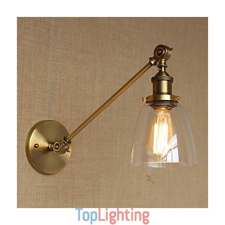 The Iron Glass Bronze Brass Arm Style Retro Creative American Country Hall Bedroom Wall Lamp The Iron Glass Bronze Brass Arm Style Retro Creative American Country Hall Bedroom Wall Lamp