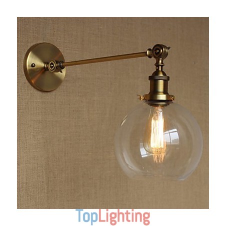 The Iron Glass Bronze Brass Arm Style Retro Creative American Country Hall Bedroom Wall Lamp The Iron Glass Bronze Brass Arm Style Retro Creative American Country Hall Bedroom Wall Lamp