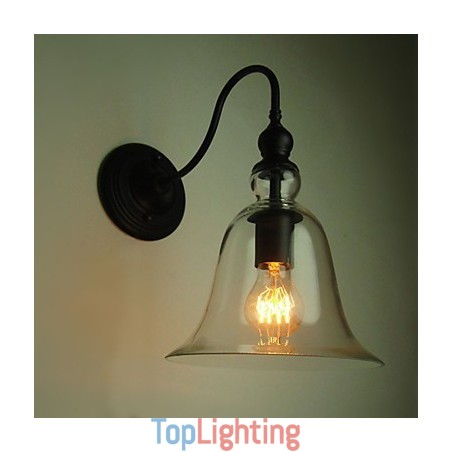 Vintage Wall Lamp One Light Steel and Glass Vintage Wall Lamp One Light Steel and Glass