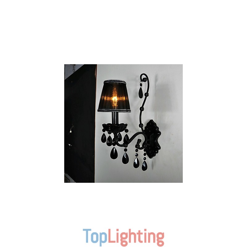 Wall Sconces Crystal Traditional Classic Metal Black