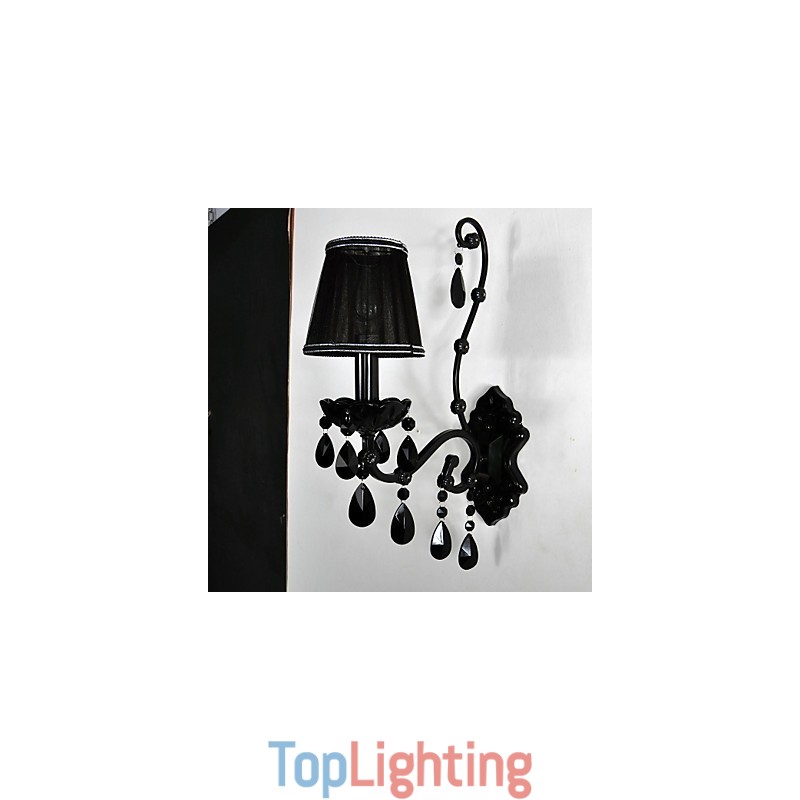 Wall Sconces Crystal Traditional Classic Metal Black