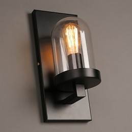 Creative Rural Wrought Iron Glass Wall Lamp Light
