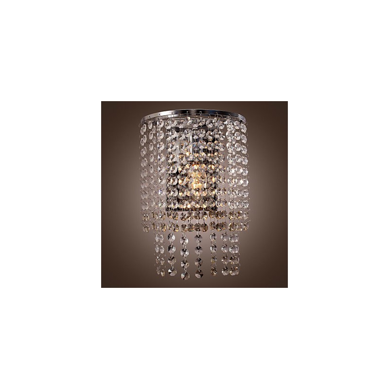 Contemporary Crystal Wall Light with 1 Light