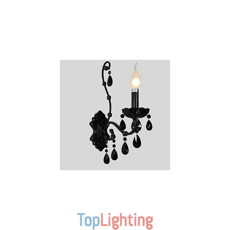 Crystal Mini Style Wall Sconces Candle Wall Lights Modern Contemporary Metal