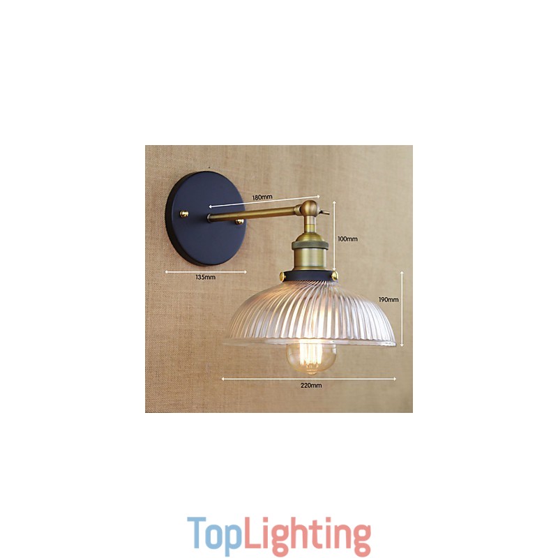 American Country Retro Creative Personality Popular Decorative Glass Wall Lamp