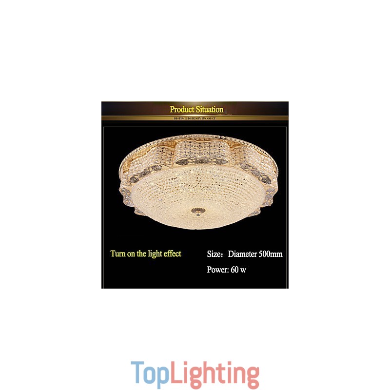 Modern Luxury Crystal Ceiling mounted Light Absorb Dome Light Diameter 50CM