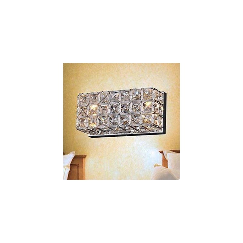 Contracted And Contemporary Square Wall Lamp K9 Crystal