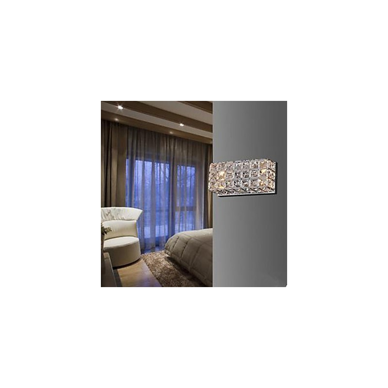 Contracted And Contemporary Square Wall Lamp K9 Crystal