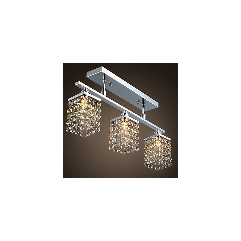 Linear Chandelier Island Light Crysal 3 Lights
