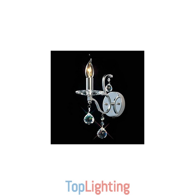 Silvery Crystal Wall Light with 1 Lights