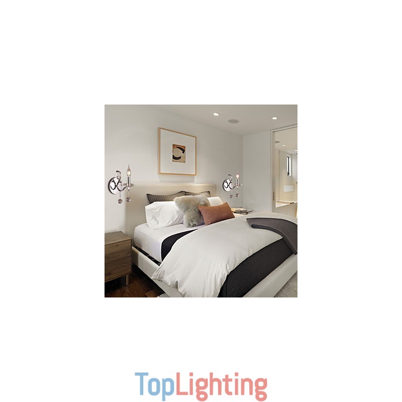 Silvery Crystal Wall Light with 1 Lights