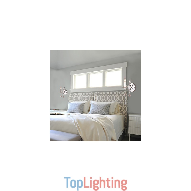 Silvery Crystal Wall Light with 1 Lights