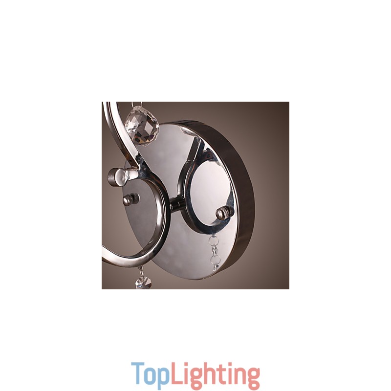 Silvery Crystal Wall Light with 1 Lights