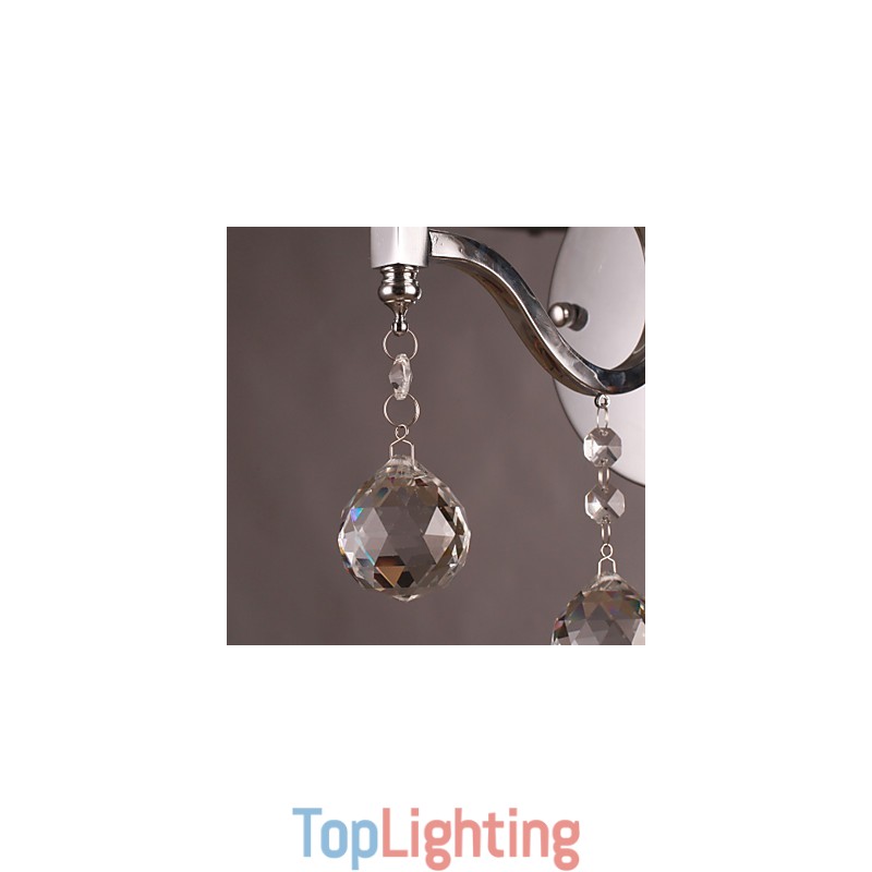 Silvery Crystal Wall Light with 1 Lights