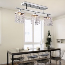 Linear Chandelier Island Light Crysal 3 Lights