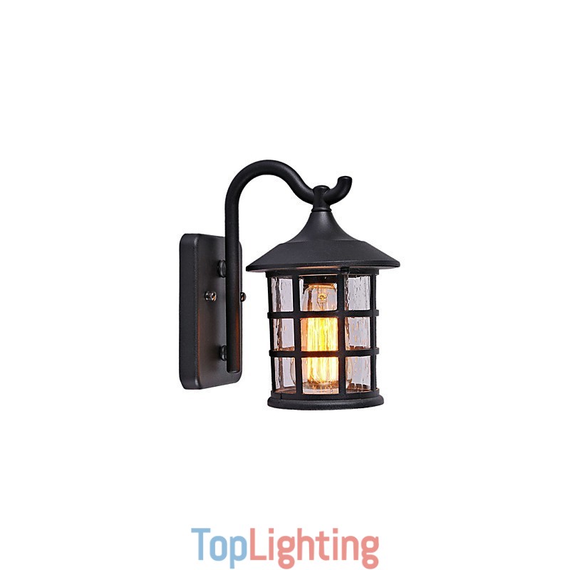 Antique Rustic Iron Waterproof Outdoor Wall Lamp Vintage Lantern Light Rusty Matte black Corridor Hallway Wall Sconce