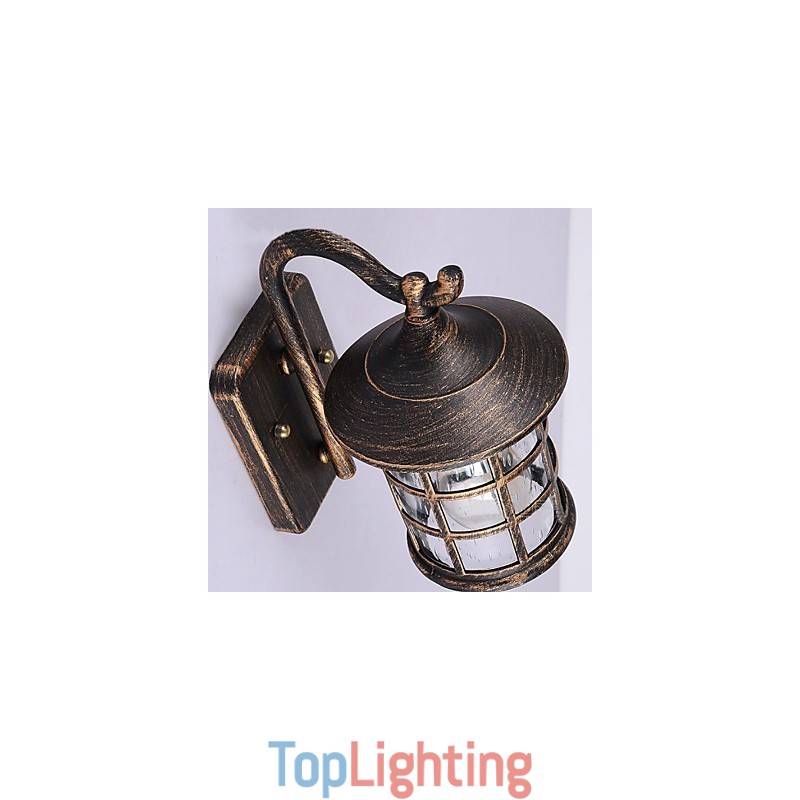 Antique Rustic Iron Waterproof Outdoor Wall Lamp Vintage Lantern Light Rusty Matte black Corridor Hallway Wall Sconce