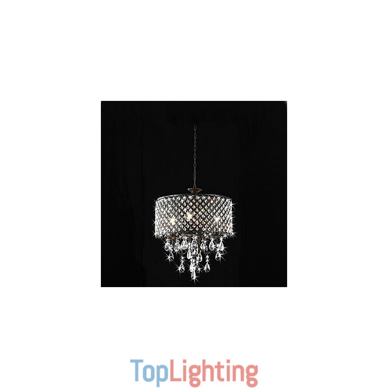 Traditional Classic Crystal Chrome Metal Chandelier