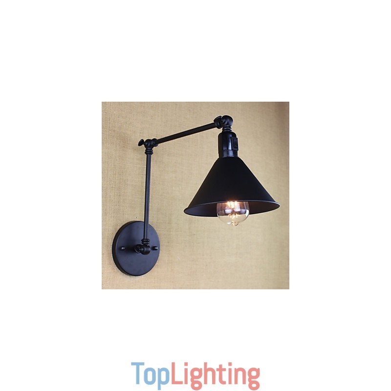 Retro Matte Black Belt Long Arm Double Switch Wall