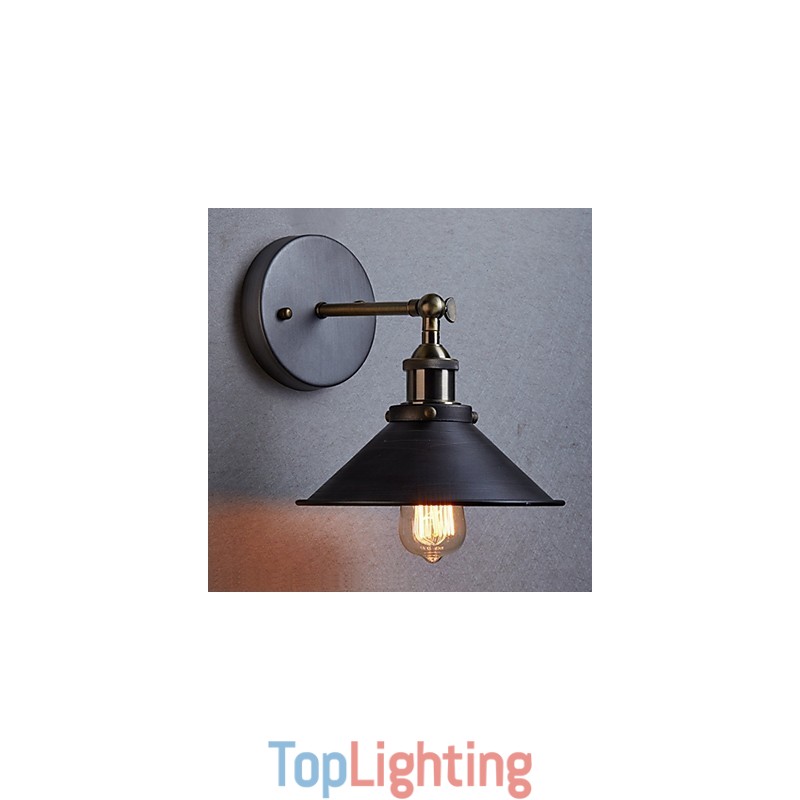 Industrial Vintage Edison Simplicity 1 Light Wall Mount Dining Room Study Room Office Hallway Metal Wall Sconce
