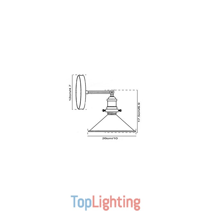 Industrial Vintage Edison Simplicity 1 Light Wall Mount Dining Room Study Room Office Hallway Metal Wall Sconce