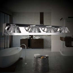 Modern Wall Light with Glass Shade 4 Lights Mirror Front