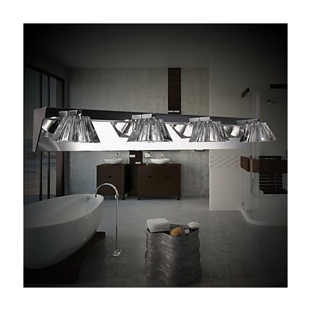 Modern Wall Light with Glass Shade 4 Lights Mirror Front Modern Wall Light with Glass Shade 4 Lights Mirror Front
