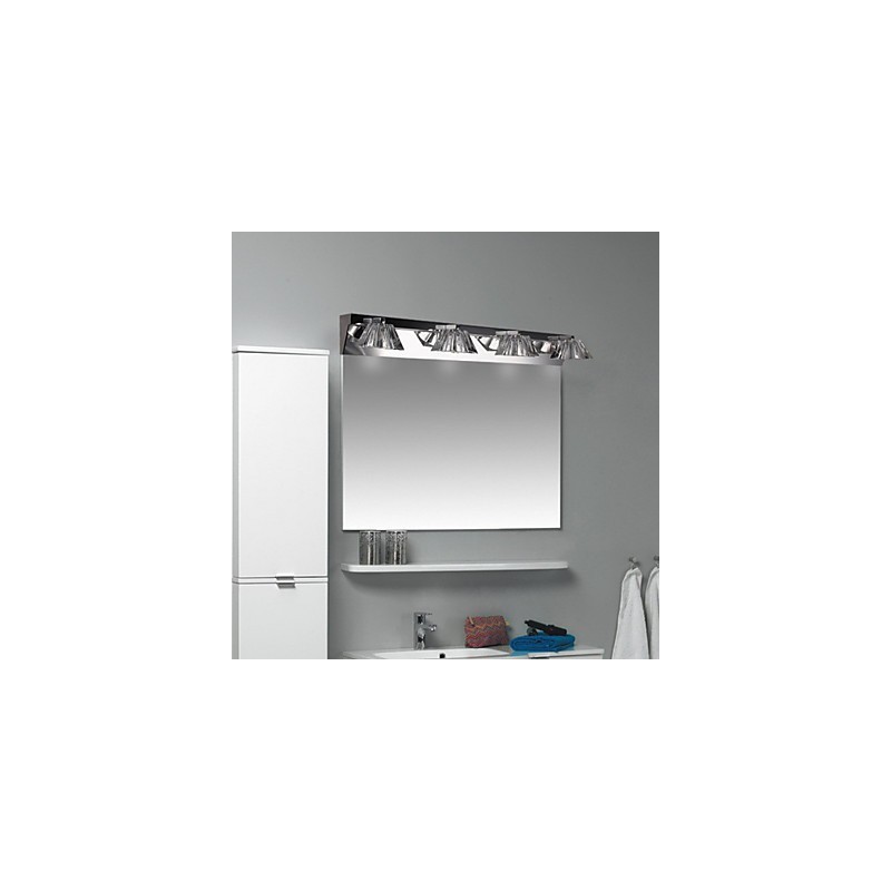 Modern Wall Light with Glass Shade 4 Lights Mirror Front