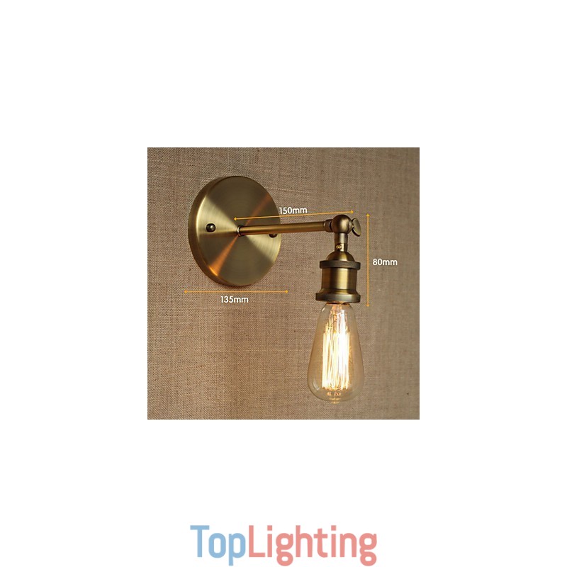 American Bar Cafe Restaurant Bedside Minimalist Aisle Bronze Wrought Iron Wall Sconce