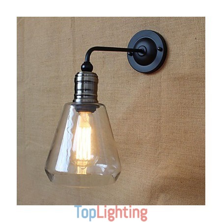 Mediterranean American Country Style Transparent Glass Wall Sconce Mediterranean American Country Style Transparent Glass Wall Sconce