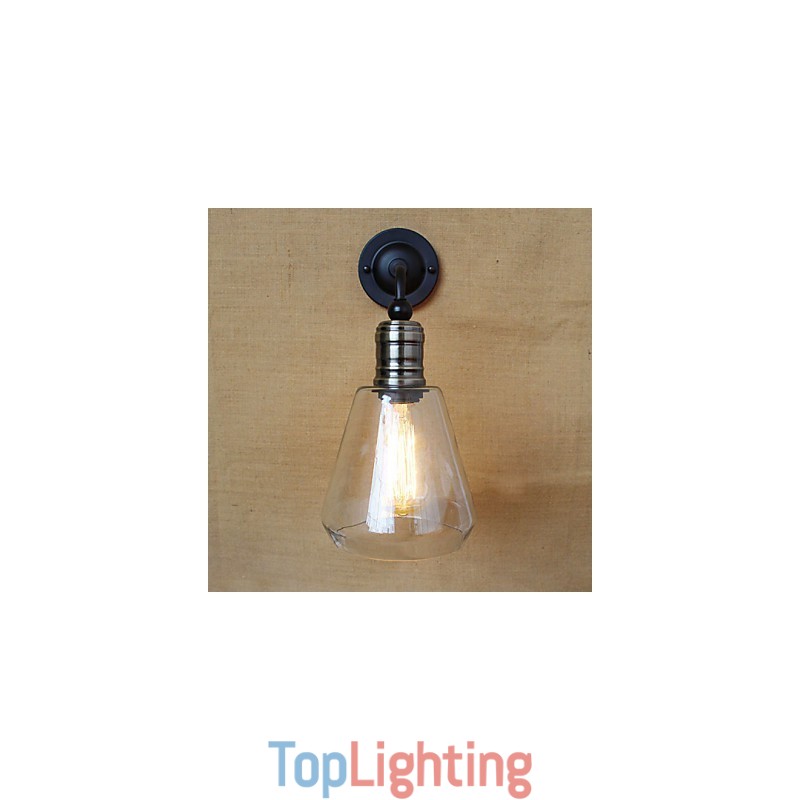 Mediterranean American Country Style Transparent Glass Wall Sconce