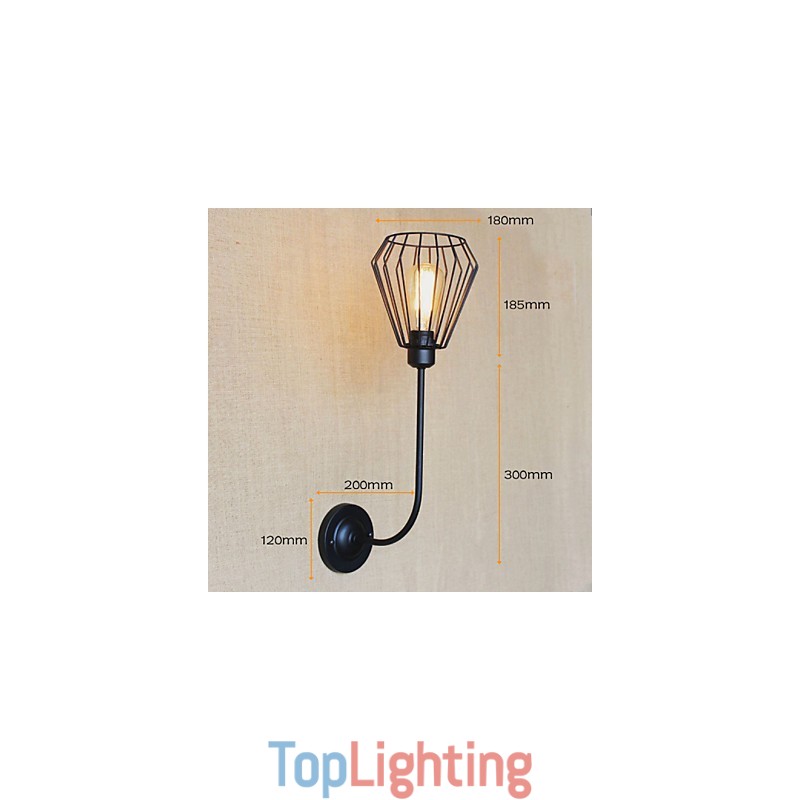 American Country Creative Iron Elbow Antique Single Head Lamp Bedside