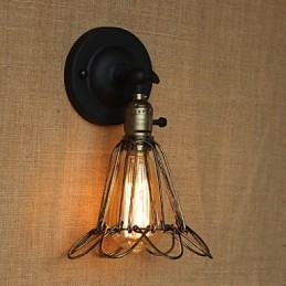 American Industrial Style Fence Iron Mesh Bronze Decorative Wall Sconce