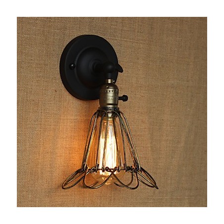 American Industrial Style Fence Iron Mesh Bronze Decorative Wall Sconce American Industrial Style Fence Iron Mesh Bronze Decorative Wall Sconce