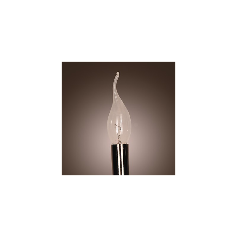 Black Crystal Wall Light with Candle Bulb