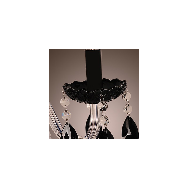 Black Crystal Wall Light with Candle Bulb