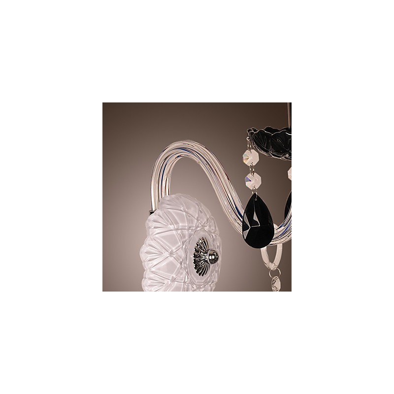 Black Crystal Wall Light with Candle Bulb