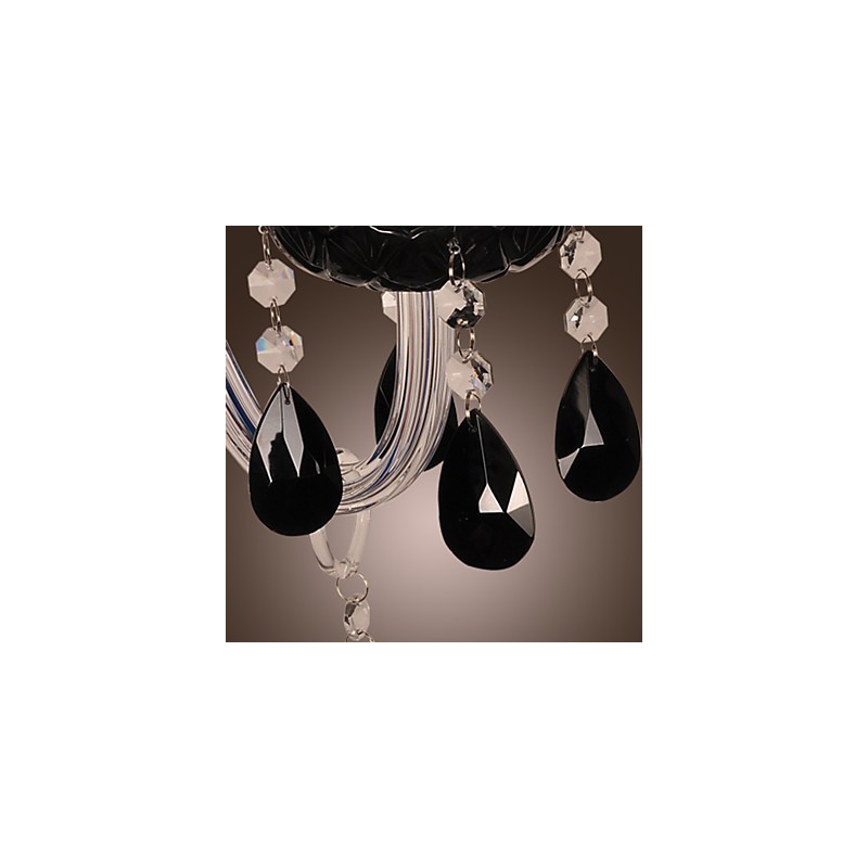 Black Crystal Wall Light with Candle Bulb